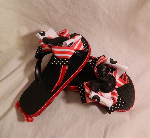 Items similar to Disney Mickey Mouse Flip Flops w/ Disney Cruise Ribbon