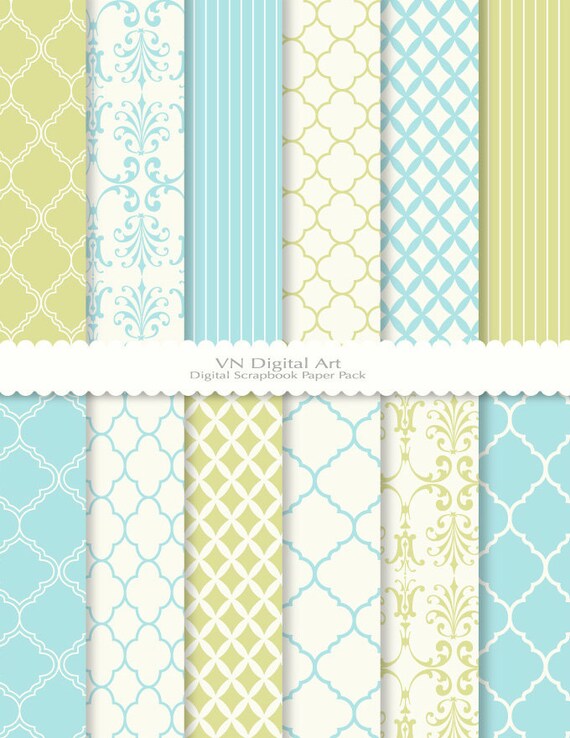 Simple Classic Digital Scrapbook Paper Pack by VNdigitalart