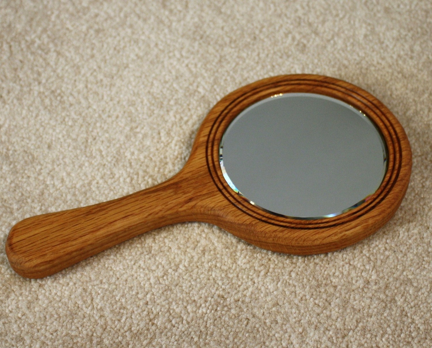 Wooden Red Oak Hand Mirror by WoodExpressions on Etsy
