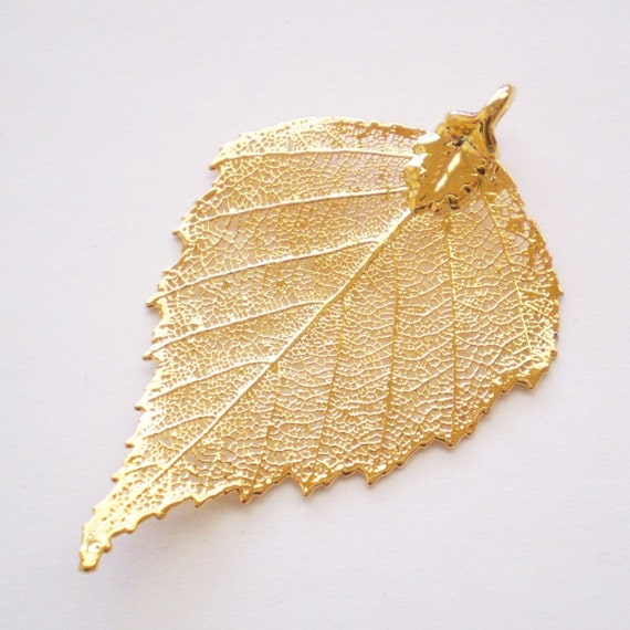 Gold Plated Real Aspen Leaf