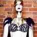 Purple Zebra Stripe Bra Feather Detail