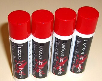 Sweet Strawberry Syrup Luscious Lip Tweets - Glossy Vegan Lip Balm