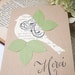 Handmade Card - Thank You Note Card - Little French Bird Merci - tan, moss green, vintage text
