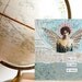 Handmade Card -- We are all made of stars - vintage map, celestial , OOAK Collage, teal, wings, graduation