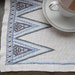 Vintage Swedish Linens: Blue Geometric Embroidery