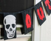 Halloween Decor Fabric"Keep Out" blood drip banner/bunting: made to order Il_170x135