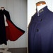 Vintage WWII 1940s Navy wool nurses cape coat with red wool liner, medium to large