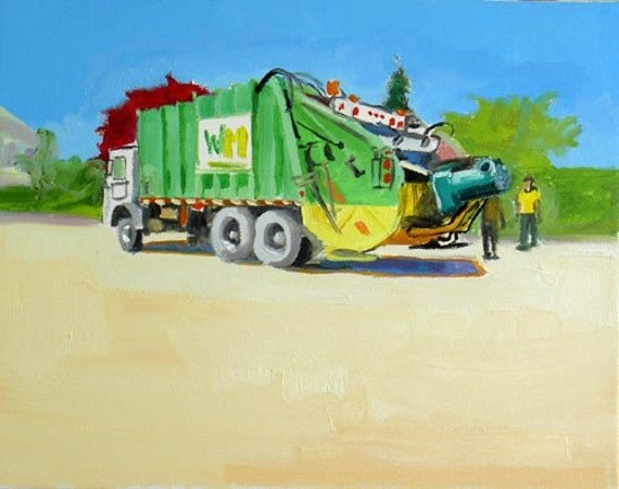 Garbage Truck Painting by grapplingdigger on Etsy