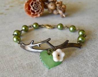 Vintage Branch Bracelet, Charm Bracelet, Twig Bracelet, Bangle, Cuff, Friendship Bracelet, Wedding, Gift, Bridal Bracelet