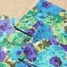 Vintage Linen Napkins Turquoise Mod Floral Napkins 1960s Set of 4