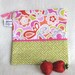 Reusable Sandwich Sack, Snack Sack, Travel Bag- 7.5" x 7.5"- Zippered, Nylon lined, Machine Washable