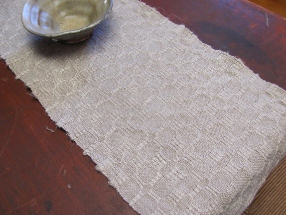 Rustic runner Country  Runner, table Gray rustic Natural Table Linen French  patterns Cottage Cabin