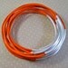 Celosia Leather Bangle Bracelets , Set of 10 Stacking Bangle Bracelets , Orange Bangles , Amy Fine Design