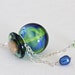 Green Aromatherapy Bottle Necklace with Sterling Silver Chain, Murano Glass Jewelry
