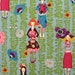 HALF YARD of Rivoli Girl withSea Foam Leaf Alexander Henry " rivoli" Collection