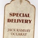Custom Listing For Sarah - 25 Personalized Baby Shower Tags / Baby Favor Tags / Place Cards - Vintage Special Delivery