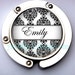 Unique Bridesmaids Gift ideas- Custom Personalized Purse Hanger Bag Hook - Black and White Damask, Gift for her