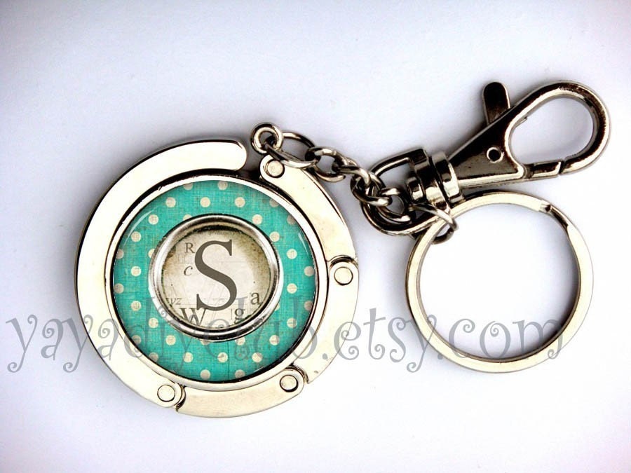 Personalized Keychain Purse Hook Holder Hanger Romantic Dots