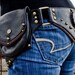 Steampunk Leather Hip Belt Bag with Cat's Eye Stone