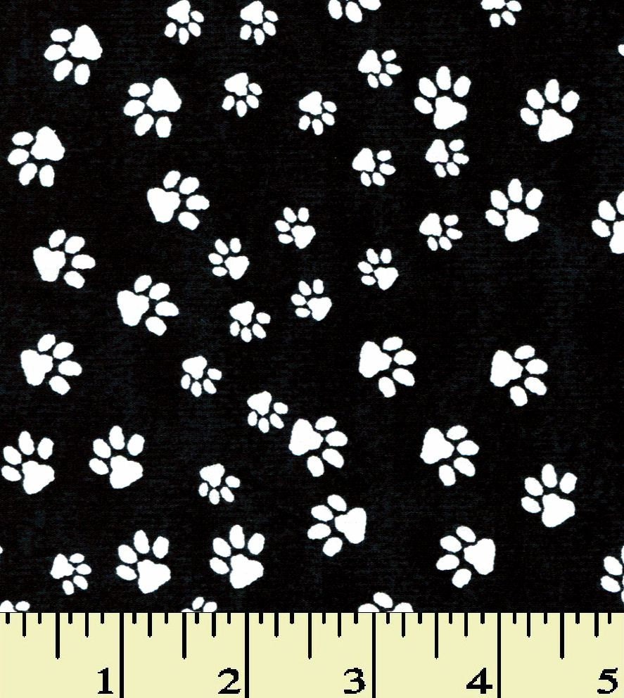 Neko Cat Paw Prints Kona Bay Fabric Half Yard