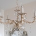 Antique vintage chic chandelier from Italy, 1950s, solid brass, one-of-a-kind - bulbs included