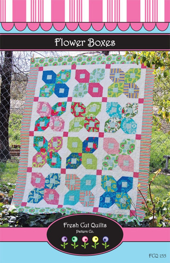 Items similar to Flower Boxes Quilt Pattern by fresh cut quilts