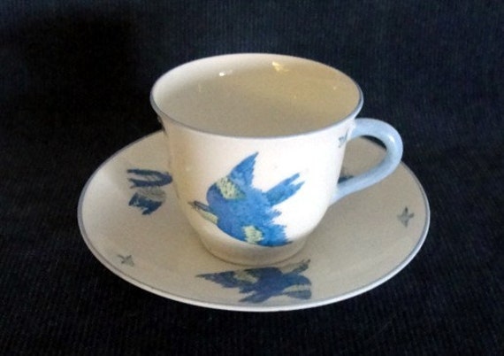 VintageWilliamsons Blue Bird Pattern Tea Cup by EyeCandyandMore