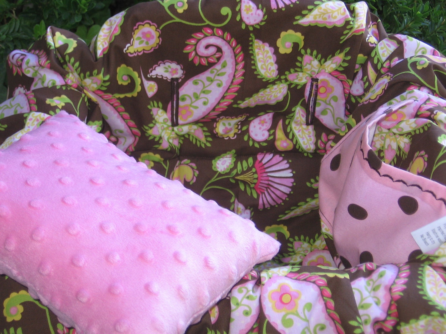 Baby Shopping Cart Cover Highchair Reversible Paisley Minky