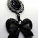 Belle Epoque Necklace--Black Cabochon, Bow Pendant, Matching Earrings and Bracelet Available