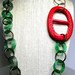 Buckle Up Necklace--Vintage, Cherry Red Bakelite Buckle and Lime Juice Bakelite Links, Retro, Kitschy, Upcycled, 40s