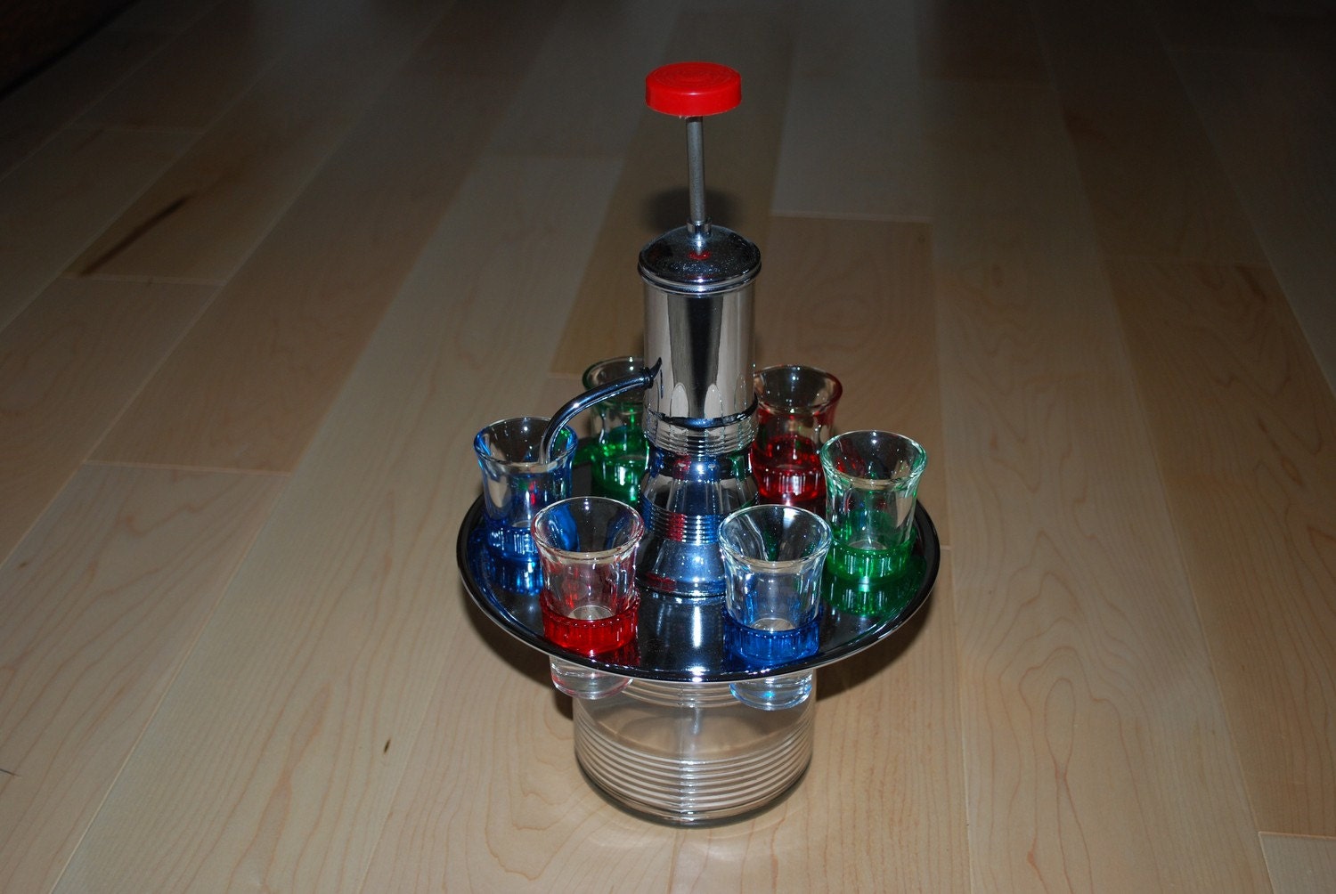 Vintage Retro Glass Pump Shot Dispenser