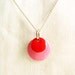 Enamel Necklace - Pink and Red Jewelry, Pendant, Petite, Dainty Jewellery, Silver, Geometric, Charm, Modern