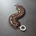 Mixed Metal Ombre Bracelet with Chunky Copper, Gold and Silver Chains and Large Silver Toggle