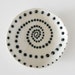 Delicate Ceramic Stoneware Dish with Black and White Spiral Dots / Handmade, Delicate and Small / Cosmic Tortilla 02 "SPIRAL"