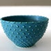 Turquoise Blue Small Ceramic Bowl with Swiss dots / Wheel-Thrown and Sliptrailed / "QUANTUM DOT A"
