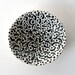 Small Ceramic Dish with Black and White with Spotted Tadpole Dots / Cosmic Tortilla 10 - "TADPOLE"