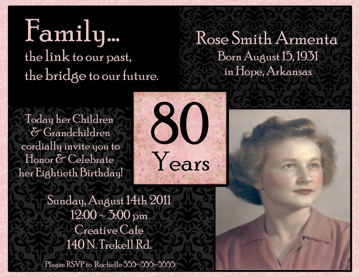 80Th Birthday Invitations 3