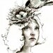 BECOMING--signed Print of an Original Ink and Watercolor Painting--PalePreoccupation