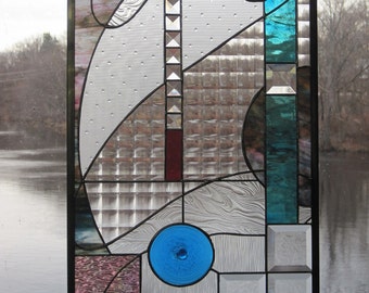 Geometric Stained Glass Panel