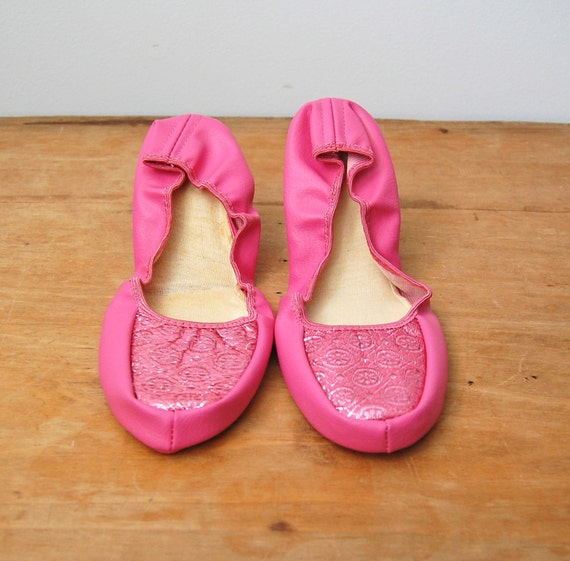 Vintage 1960s Slippers Hot Pink Slippers The Rosie