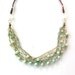 Bohemian statement necklace, Leather and Pearls crochet necklace, Bohemian jewelry, aqua multi-strand, boho, luxe