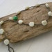 Sea shell crochet anklet, Bohemian jewelry under 25, beach surfing, summer, bone white, waterproof, turquoise green, boho chic, hippy girl
