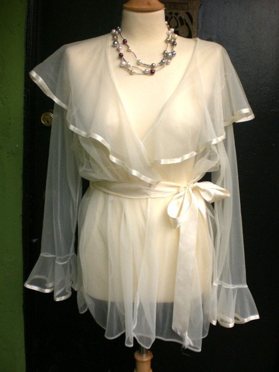 Bell Length - Robe / WMNS Sleeves Tie Mid Sheer Sash end