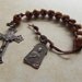 St. Therese Sacrifice Beads in Olive Wood and Antique Bronze