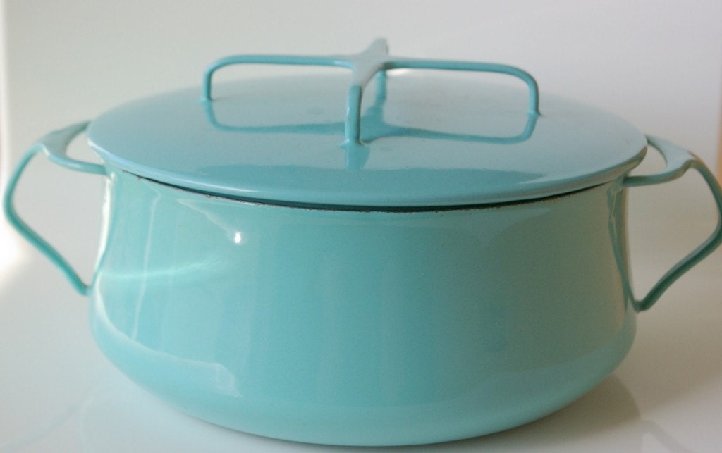 Dansk IHQ Kobenstyle Enamelware Dutch Oven Covered Pot Aqua