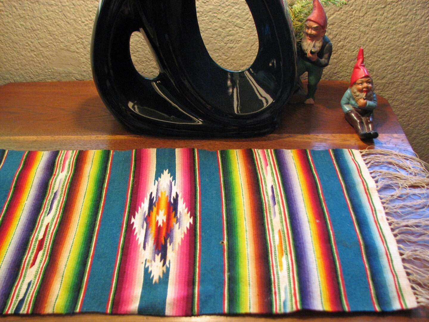 vintage MEXICAN SERAPE matt rug
