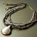Ammonite Pendant Necklace Stone Denim Blue OOAK