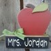 End of School Year, Birthday, Chrsitmas, Teacher Appreciation Gift with Name Block and Wood Apple