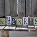 Personalized Name Wood Block Set . . . custom wedding home decor primitive gift personalized wood sign boy girl baby family