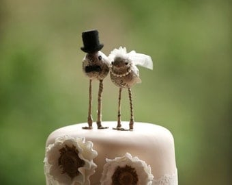 Love Bird 'Bride and Groom' Cake Toppers